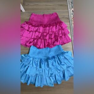 2 pack Pink and Blue Ruffled Skirt